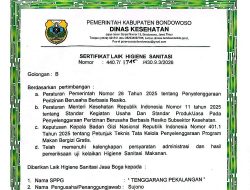 Double Proteksi! Dapur SPPG Pekalangan Bondowoso Kini Kantongi Sertifikat Halal dan Laik Higiene