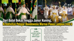 Dari Botol Bekas hingga Janur Kuning, Kreativitas Pelajar Bondowoso Warnai Pawai Lampion 1448 H