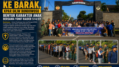 Dari Gereja ke Barak, KPAR GKJW Bondowoso Bentuk Karakter Anak Bersama Yonif Raider 514/SY