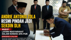 Andrie Antonio Zola Resmi Pindah Jadi Sekdin DLH, Wabup: Layani Masyarakat dalam Kondisi Apa Pun
