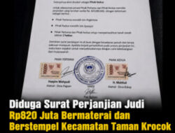 Diduga Surat Perjanjian Judi Rp820 Juta Bermaterai dan Berstempel Kecamatan Taman Krocok Beredar, Camat: “Berarti Itu Palsu”