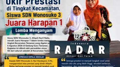 Kreativitas Berbuah Prestasi, Siswa SDN Wonosuko 3 Raih Juara Harapan 1 Lomba Menganyam