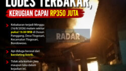Rumah Warga Tlogosari Ludes Terbakar, Kerugian Capai Rp350 Juta