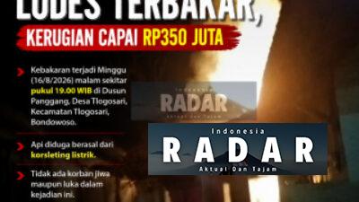 Rumah Warga Tlogosari Ludes Terbakar, Kerugian Capai Rp350 Juta