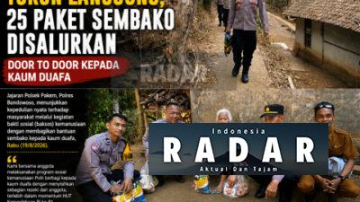 Polsek Pakem Turun Langsung, 25 Paket Sembako Disalurkan Door to Door kepada Kaum Duafa