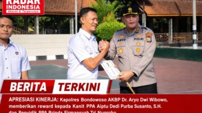 Berprestasi Tangani Kasus Perempuan dan Anak, Kapolres Bondowoso Beri Reward Personil Unit PPA
