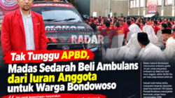 Tak Tunggu APBD, Madas Sedarah Beli Ambulans dari Iuran Anggota untuk Warga Bondowoso