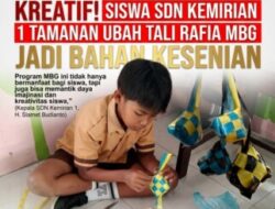 Kreatif! Siswa SDN 1 Kemirian Tamanan Sulap Tali Rafia Bekas MBG Jadi Bahan Kesenian