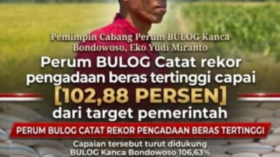 Bulog Lampaui Target Beras Nasional, Kanca Bondowoso Sumbang Capaian 106 Persen